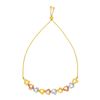 Image 1 : Adjustable Bracelet with Shiny Open Hearts in 14K Tri Color Gold