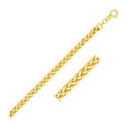 4.0mm 14K Yellow Gold Solid Diamond Cut Round Franco Bracelet