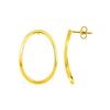 Image 1 : Curved Open Oval Post Earrings in 14K Yellow Gold
