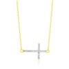 Image 1 : 14K Yellow Gold Diamond Embellished Cross Chain Necklace