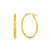 Image 1 : Shiny Oval Hoop Earrings in 10K Yellow Gold