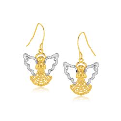 Two-Tone Angel Drop Earrings in 10K Gold