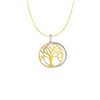 Image 1 : Two Layer Tree Pendant in 14K Two Tone Gold
