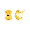 Image 1 : 14K Yellow Gold Geometric Texture Earrings