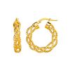 Image 1 : Textured Braided Hoop Earrings in 14K Yellow Gold