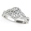 Image 1 : 14K White Gold Round Entwined Split Shank Diamond Engagement Ring (1 1/2 ct. tw.)