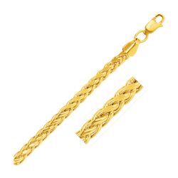 5.2mm 14K Yellow Gold Diamond Cut Round Franco Chain