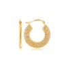 Image 1 : 10K Yellow Gold Greek Key Small Hoop Earrings