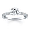 Image 1 : 14K White Gold Engagement Ring with Diamond Channel Set Band