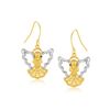 Image 1 : Two-Tone Angel Drop Earrings in 10K Gold