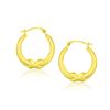 Image 1 : 10K Yellow Gold X Motif Round Shape Hoop Earrings