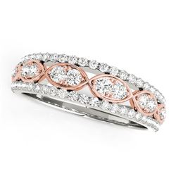 14K White And Rose Gold Doulbe Diamond Infinity Design Band (3/8 ct. tw.)