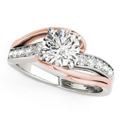 14K White And Rose Gold Bypass Round Split Shank Diamond Engagement Ring (1 1/8 ct. tw.)