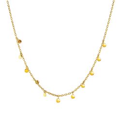 Choker Necklace with Hammered Beads in 14K Yellow Gold