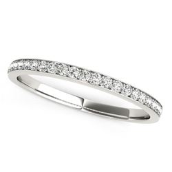 14K White Gold Prong Setting Round Diamond Wedding Band (1/5 ct. tw.)