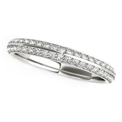 14K White Gold Two-Row Pave Set Diamond Wedding Band (1/4 ct. tw.)