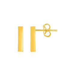 Bar Post Earrings in 14K Yellow Gold