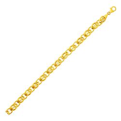 Bracelet with Oval and Twisted Interlocking Links in 14K Yellow Gold