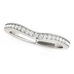 14K White Gold Curved Diamond Wedding Band (1/6 ct. tw.)