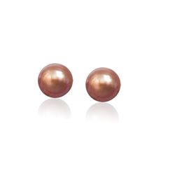 14K Yellow Gold Cultured Brown Pearl Stud Earrings (6.0 mm)