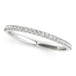 14K White Gold Round Diamond Pave Set Wedding Band (1/8 ct. tw.)