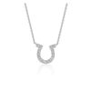 Image 1 : 14K White Gold Horseshoe Design Diamond Pendant