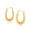 Image 1 : 10K Yellow Gold Fancy Oval Hoop Earrings