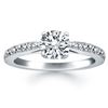 Image 1 : 14K White Gold Diamond Pave Cathedral Engagement Ring
