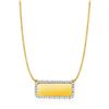 Image 1 : 14K Yellow Gold Necklace with Rectangular Engraveable Diamond Pendant