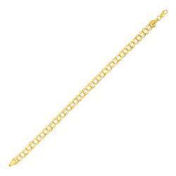 Double Interlocking Link Bracelet in 10K Yellow Gold