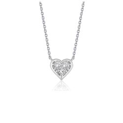Diamond Heart Design Pendant in 14K White Gold
