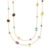 Image 1 : 14K Yellow Gold Double Layer Multi Gem Necklace