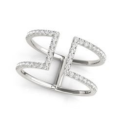 14K White Gold Modern Dual Band Style Diamond Ring (1/2 ct. tw.)