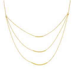 Three Layer Chain Necklace in 14K Yellow Gold