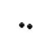 Image 1 : 14K White Gold Stud Earrings with Black 4mm Cubic Zirconia