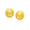 Image 1 : 14K Yellow Gold Diamond Cut Flat Design Stud Earrings