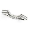 Image 1 : 14K White Gold Round Diamond Curved Antique Wedding Band (1/4 ct. tw.)