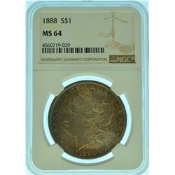 1888 NGC MS64 Morgan Silver Dollar