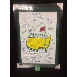 MASTERS AUTOGRAPHED FLAG SIGNED BY 32 GOLFERS WITH COA (30" X 45")