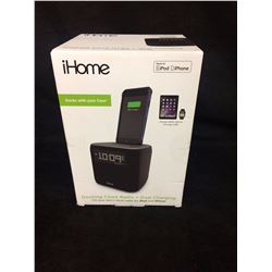 BRAND NEW FACTORY SEALED IHOME DOCKING CLOCK RADIO & DUAL CHARGING FOR IPAD & IPHONE IN BOX