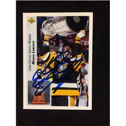 AUTOGRAPHED 1992-93 Upper Deck Mario Lemieux (Conn Smythe Trophy) #436