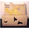 Image 1 : Altina (20th Century) American, MAN WITH HORSES, garden bench made of cast resin with crushed m...
