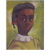 Image 1 : American School (20th Century), PORTRAIT OF YOUNG GIRL, 1989, gouache on paper, 12 x 9 1/4", si...