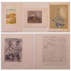 Antoni; Carcan' Piza; & Mallari (20th Century) (five), VARIOUS, three color etching holiday car...