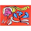 Image 1 : Karel Appel (b. 1921) Dutch, FLOATING FLOWER PASSION (red), color screenprint, signed in pencil...