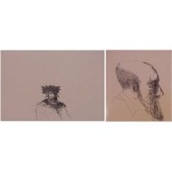 Leonard Baskin (1922-2002) American (two), PORTRAIT, etching, signed in pencil, from the number...