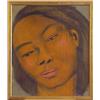 Image 1 : Contemporary School, PORTRAIT, dry paint on paper mounted to canvas, 28 x 24 1/4", framed, disc...