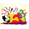 Image 1 : Ronnie Cutrone (b. 1948) American, NO GLOVE, NO LOVE, color screenprint, signed in pencil, the...