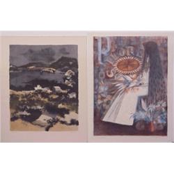 Adolf Dehn (1895-1968) American & Joseph Mugnaini (two), COUNTRY NIGHT, color lithograph, signe...