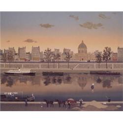 Michel Delacroix (20th Century) French, RIVER VIEW, color lithograph, signed in pencil, numbere...